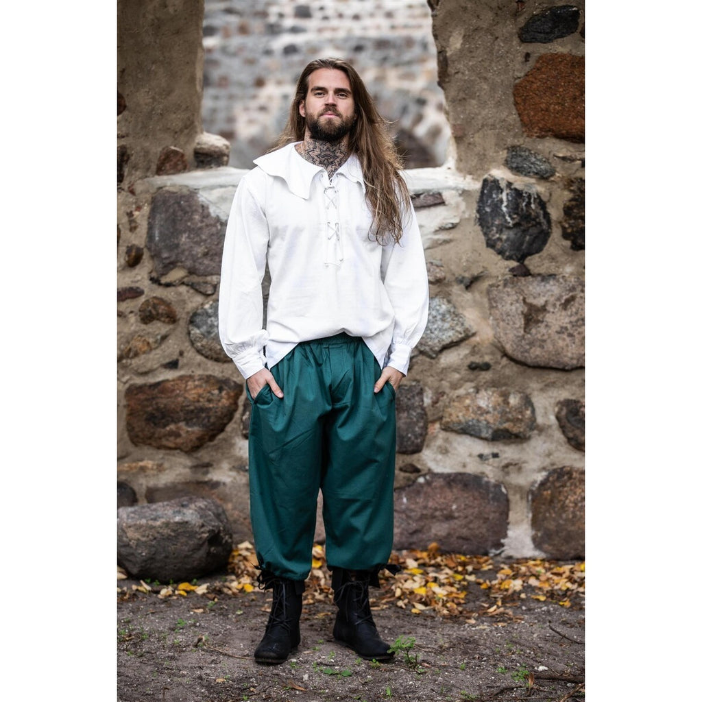 Image produit Chemise médiévale à col rond Athos blanche