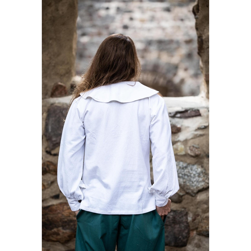 Image produit Chemise médiévale à col rond Athos blanche