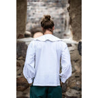 Image produit Chemise médiévale à col rond Athos blanche