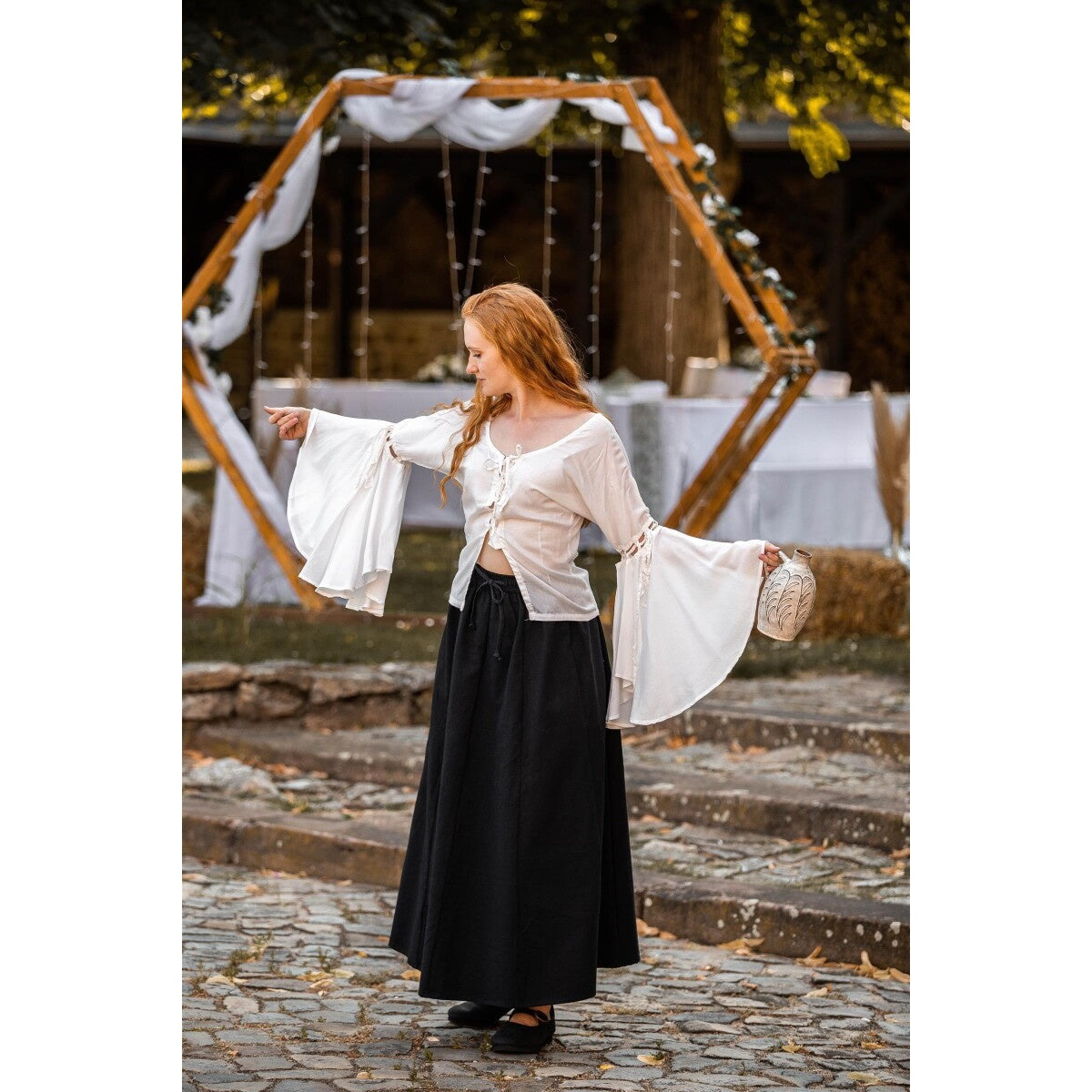 Image produit Blouse médiévale Carmen blanche