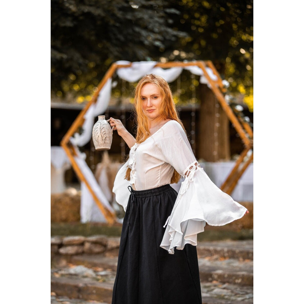 Image produit Blouse médiévale Carmen blanche