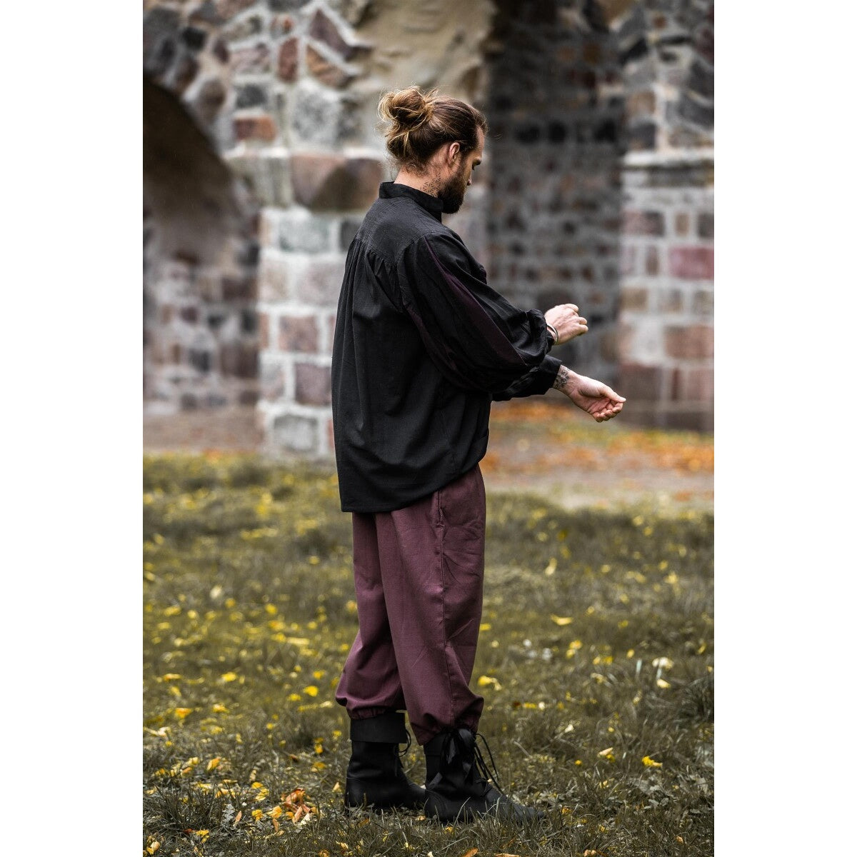 Image produit Chemise de lansquenet médiéval Albert noir-marron
