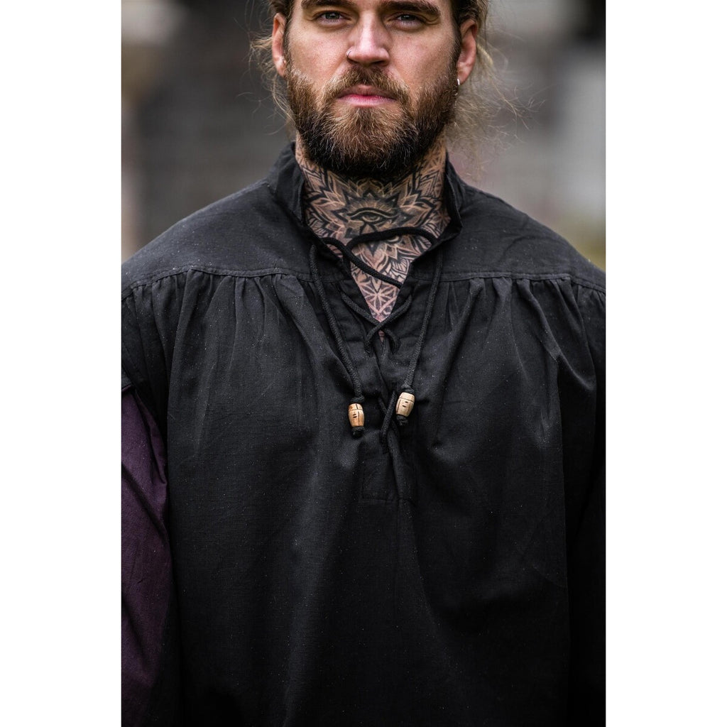 Image produit Chemise de lansquenet médiéval Albert noir-marron