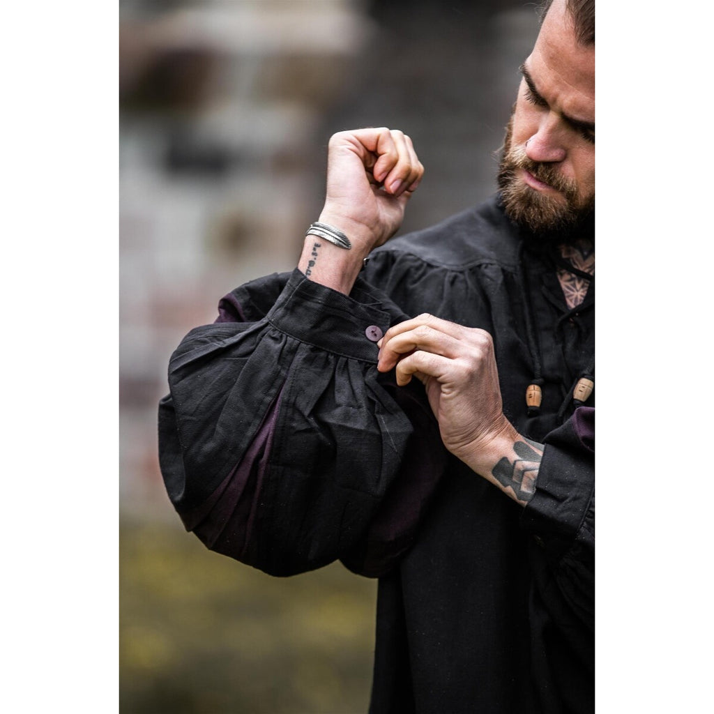 Image produit Chemise de lansquenet médiéval Albert noir-marron