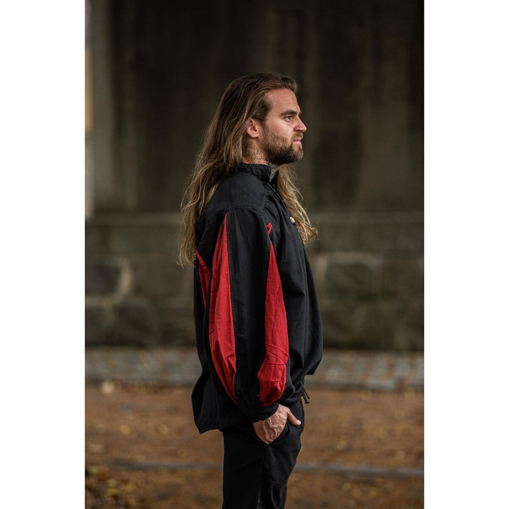 Image produit Chemise de lansquenet médiéval Albert noir-rouge