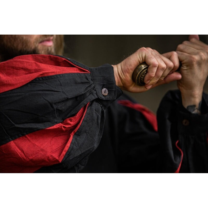 Image produit Chemise de lansquenet médiéval Albert noir-rouge