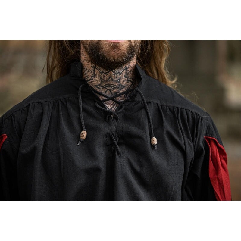 Image produit Chemise de lansquenet médiéval Albert noir-rouge