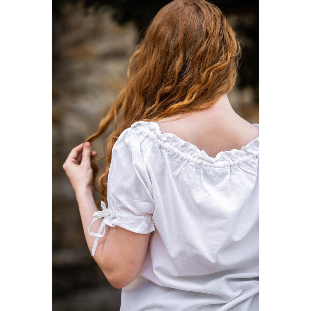 Image produit Blouse médiévale manches courtes Otilia blanche