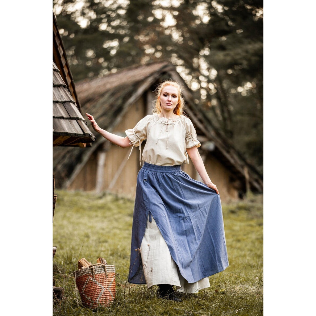 Image produit Blouse médiévale à manches courtes Verena beige