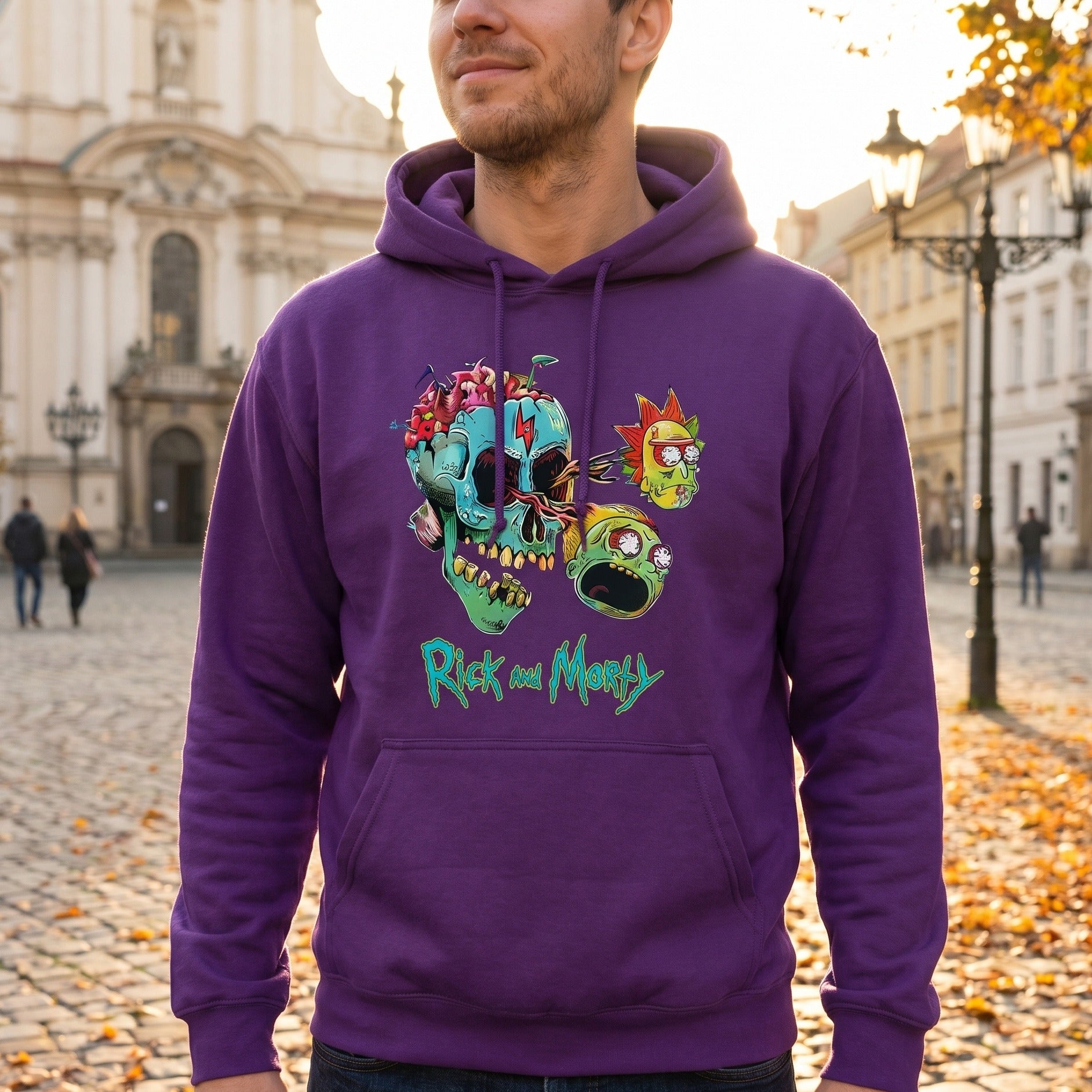 Image produit Rick and Morty - Sweat à capuche Morty et Rick Face