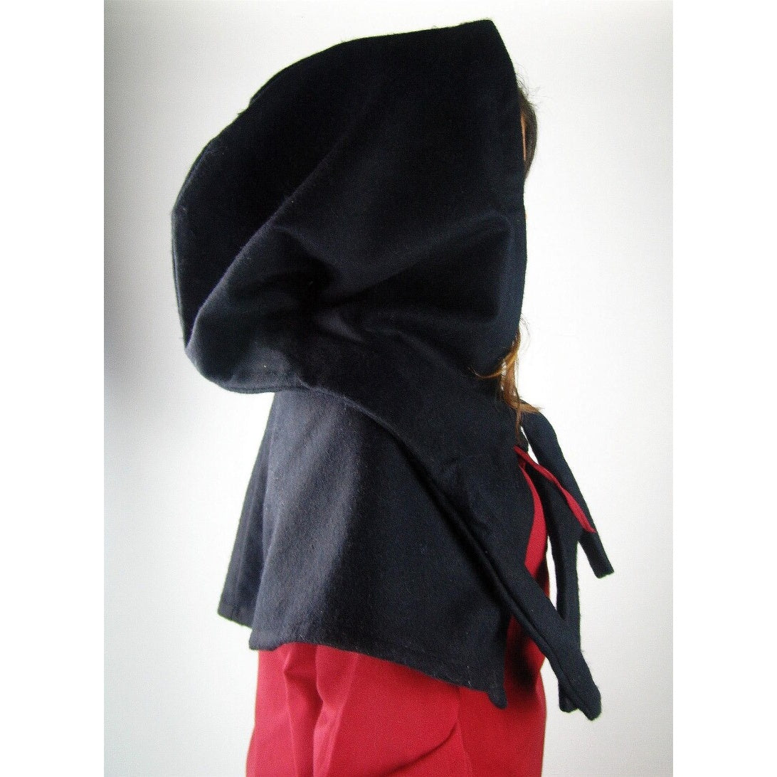 Image produit Gugel médiévale en laine Anita noir
