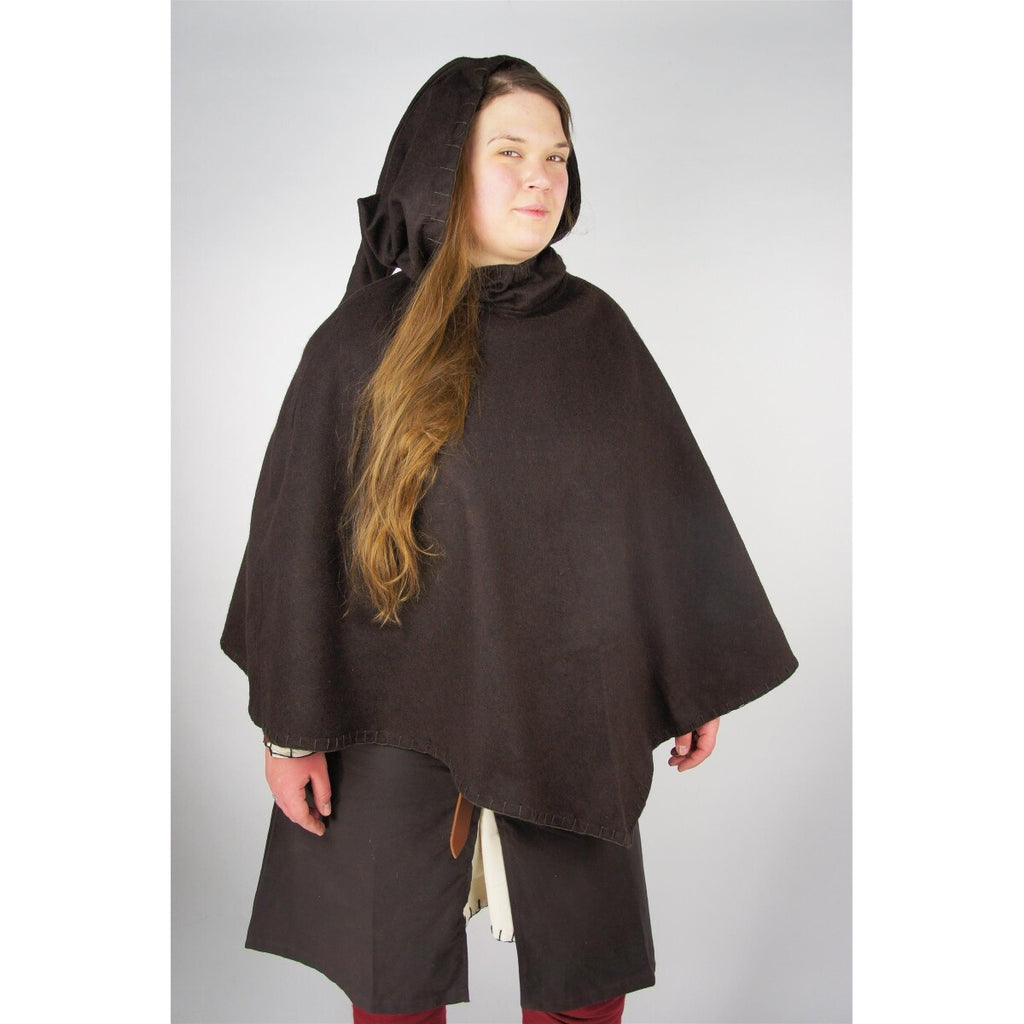 Image produit Gugel médiévale Egill avec broderie marron
