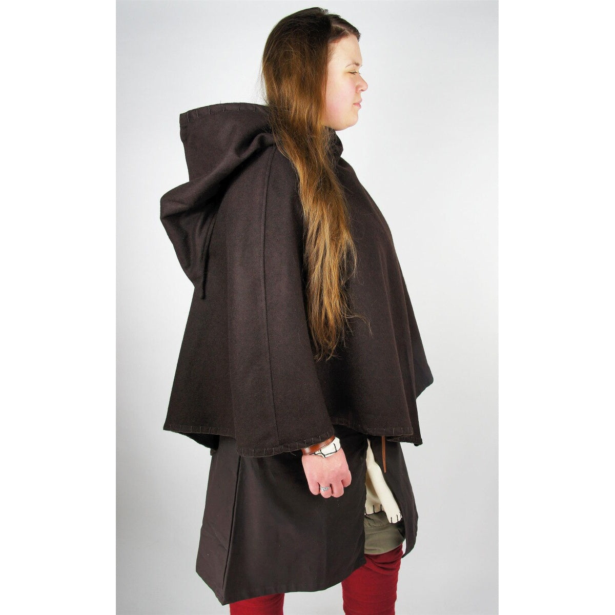 Image produit Gugel médiévale Egill avec broderie marron