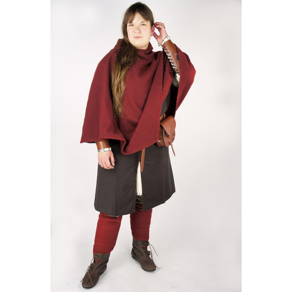 Image produit Capuchon médiéval Egill avec broderie rouge