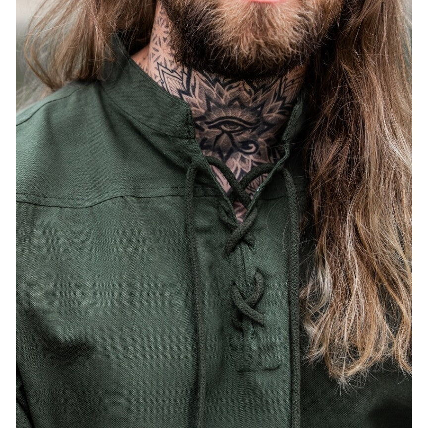 Image produit Chemise médiévale Erik manches courtes verte