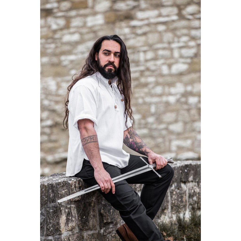 Image produit Chemise médiévale Erik manches courtes blanc