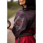 Image produit Gugel médiévale Tyr avec broderie de loup marron
