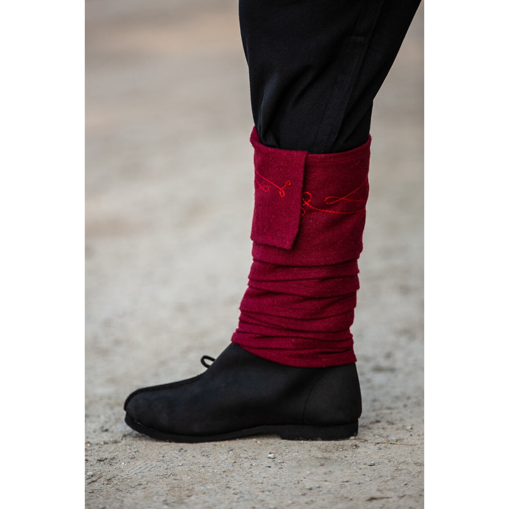 Image produit Guêtres médiévales en laine Hannes avec broderie