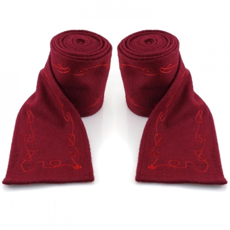 Image produit Guêtres médiévales en laine Hannes avec broderie