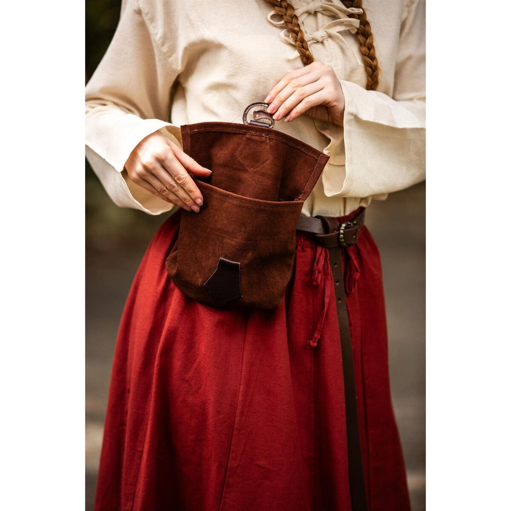 Product image Medieval Leather Belt Pouch Will with Dragon Clasp