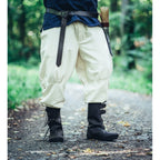 Image produit Pantalon médiéval Magnus avec laçage de jambe beige