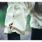 Image produit Pantalon médiéval Magnus avec laçage de jambe beige