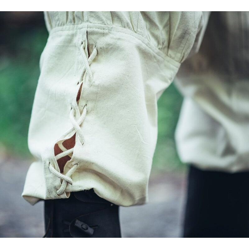 Image produit Pantalon médiéval Magnus avec laçage de jambe beige