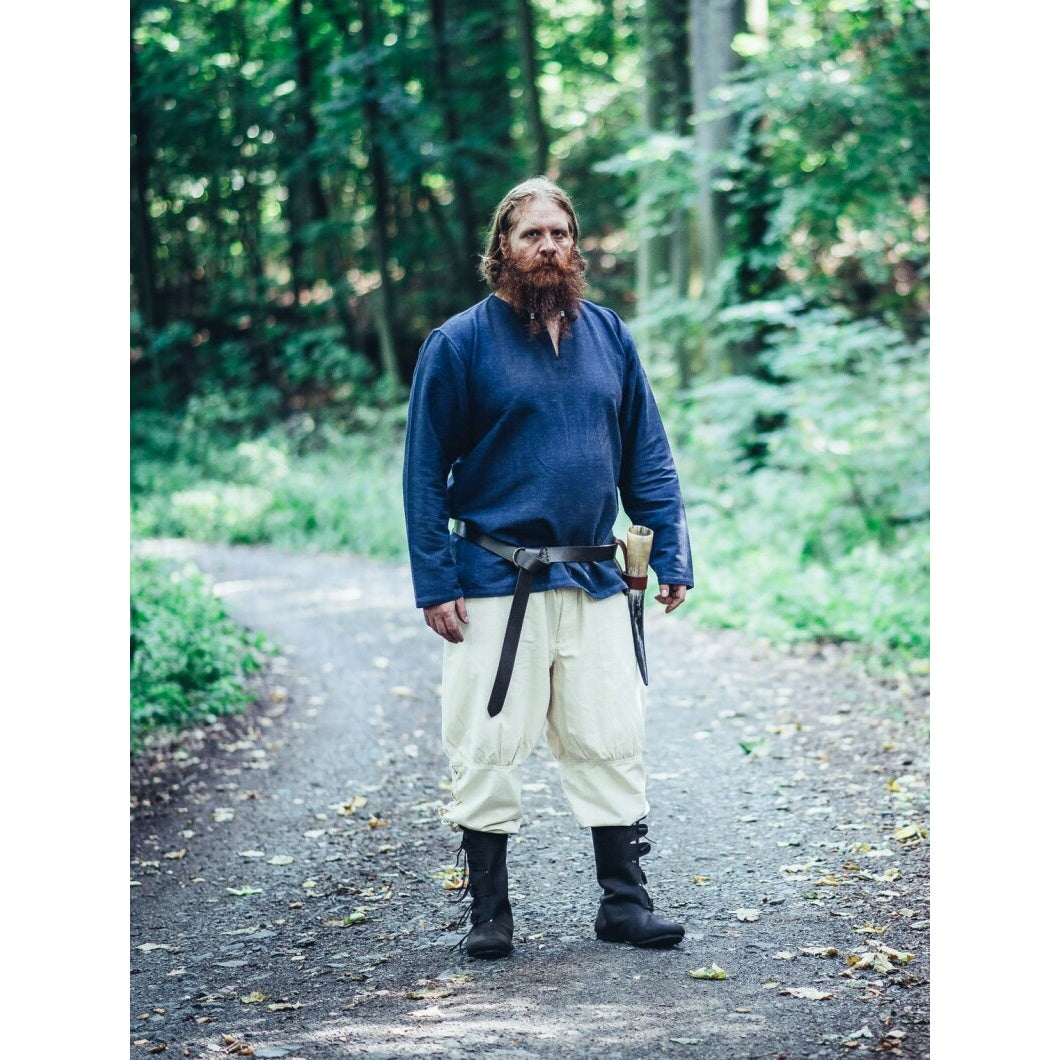 Image produit Pantalon médiéval Magnus avec laçage de jambe beige