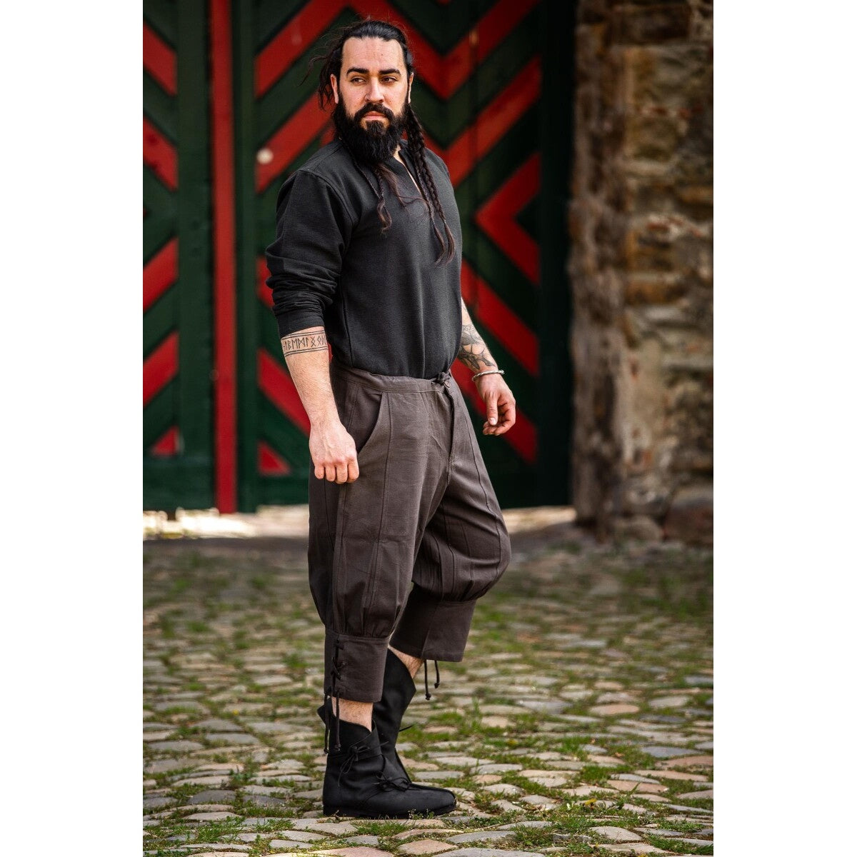 Image produit Culotte médiévale Laurence avec laçage de mollet marron
