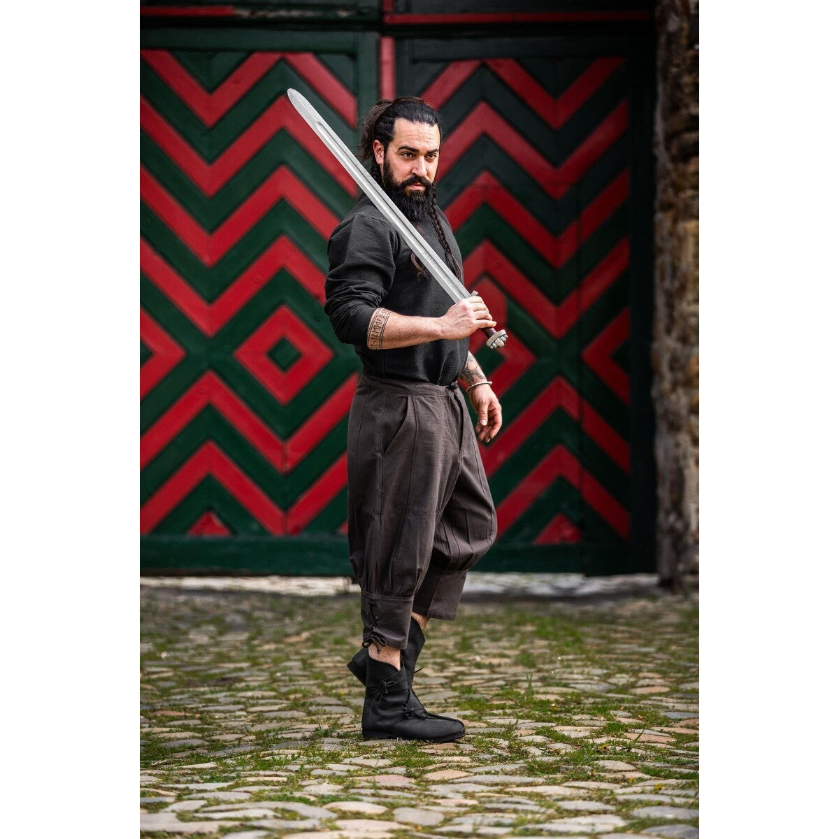 Image produit Culotte médiévale Laurence avec laçage de mollet marron