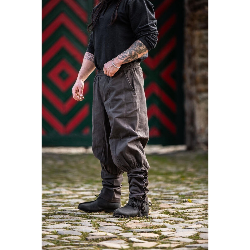 Image produit Pantalon médiéval Tiago avec laçage de jambe marron