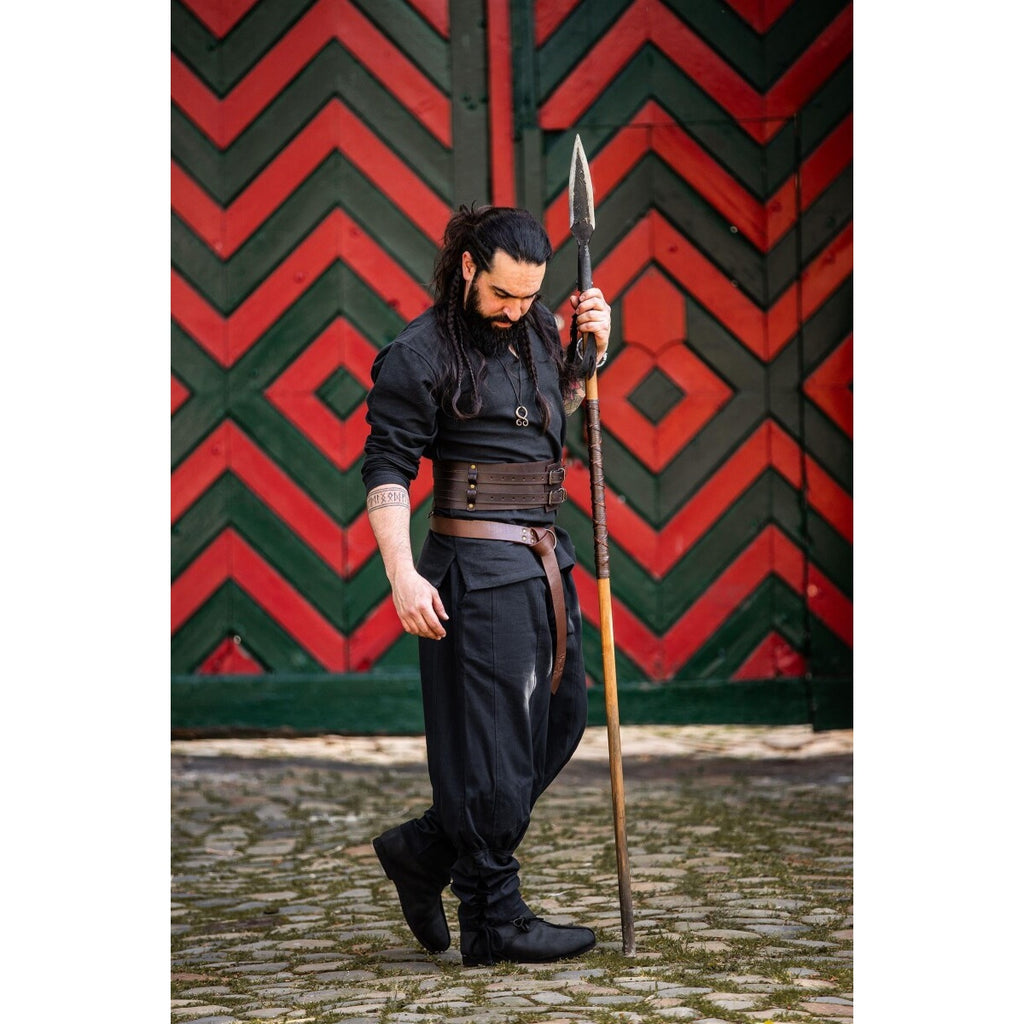 Image produit Pantalon médiéval Tiago avec laçage de jambe noir