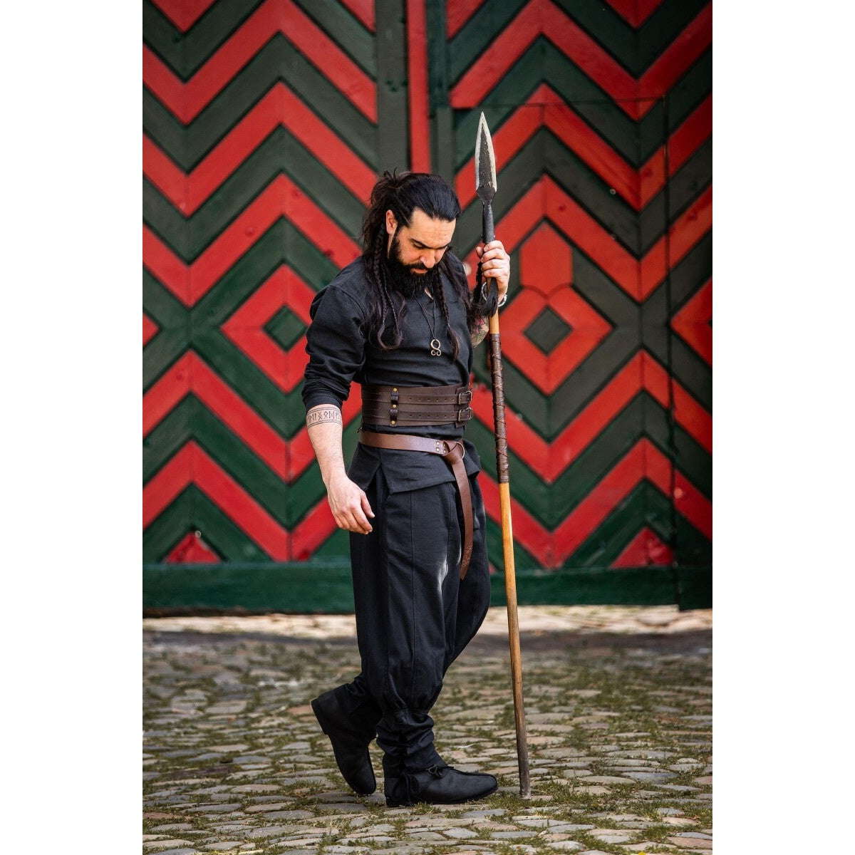 Image produit Pantalon médiéval Tiago avec laçage de jambe noir