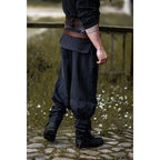 Image produit Pantalon médiéval Tiago avec laçage de jambe noir
