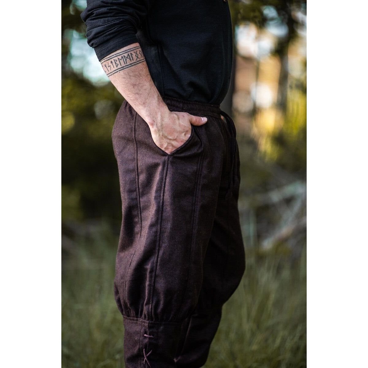 Image produit Pantalon médiéval en laine Jorgen marron
