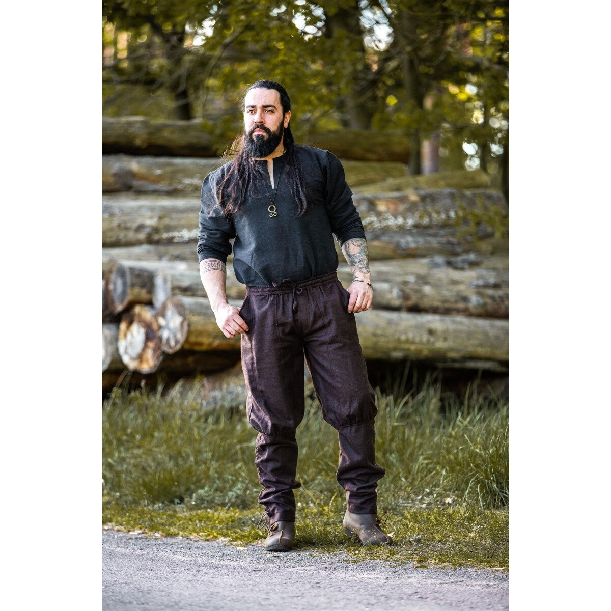 Image produit Pantalon médiéval en laine Jorgen marron