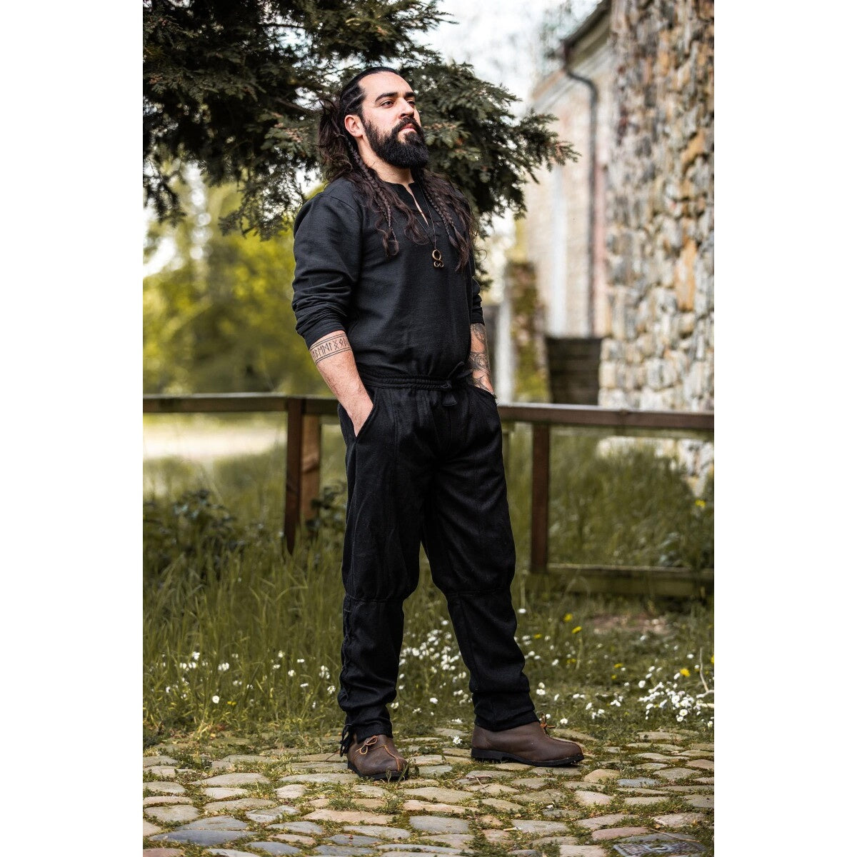 Image produit Pantalon médiéval en laine Jorgen noir