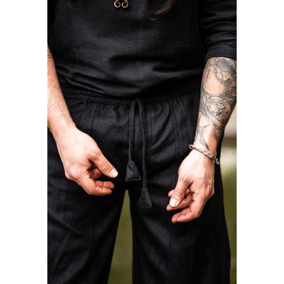 Image produit Pantalon médiéval en laine Jorgen noir