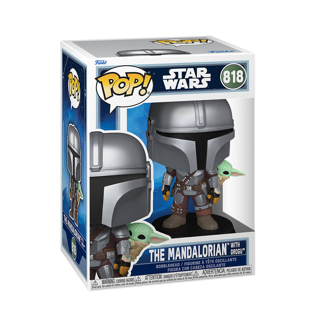 Image produit Figurine Funko Pop à tête oscillante Mandalorien avec Grogu - Star Wars The Mandalorian