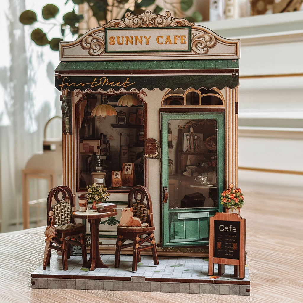 Image produit CuteBee - Sunny Cafe maison miniature Book Nook kit de modèle