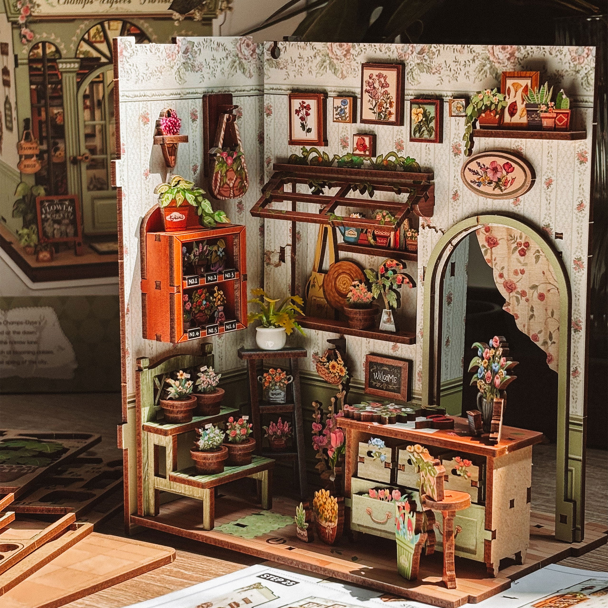 Image produit CuteBee - Sunny Cafe maison miniature Book Nook kit de modèle