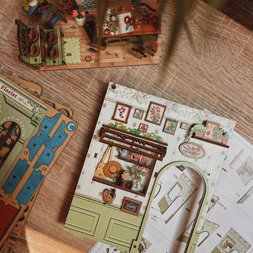 Image produit CuteBee - Maquette de maison miniature Book Nook Champs-Élysées Florist