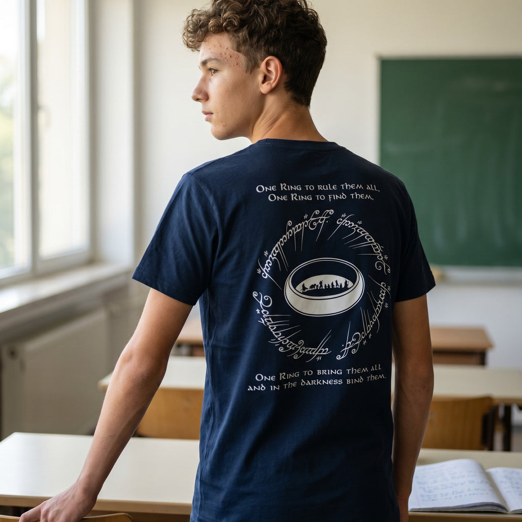 Image produit T-shirt L’Anneau Unique bleu - Le Seigneur des Anneaux