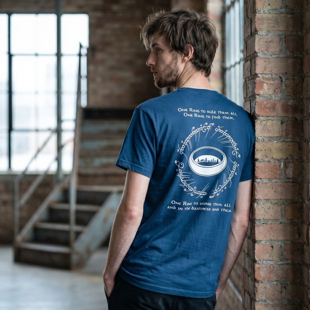 Image produit T-shirt L’Anneau Unique bleu - Le Seigneur des Anneaux