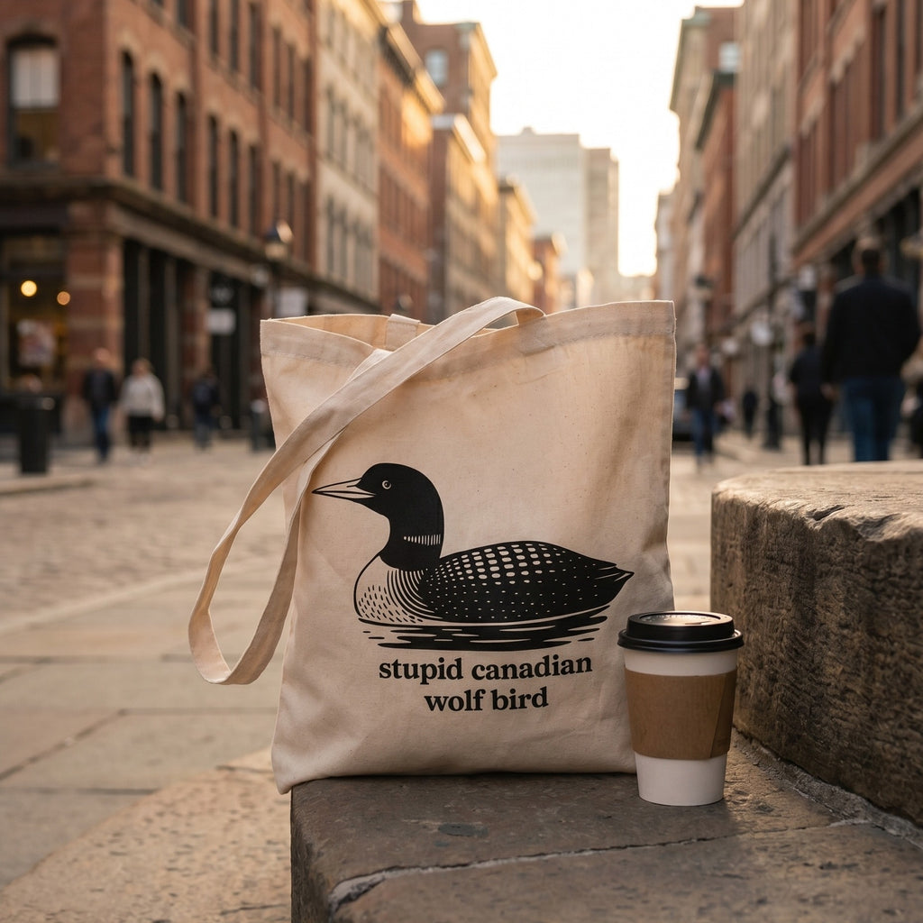 Image produit Stupid Canadian Wolf Bird – Tote bag pour fans de Heated Rivalry