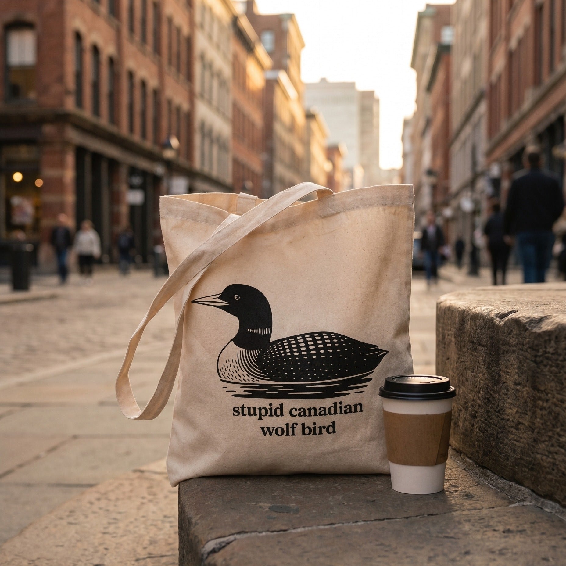 Image produit Stupid Canadian Wolf Bird – Tote bag pour fans de Heated Rivalry