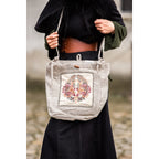 Image produit Sac bandoulière médiéval Tora avec broderie beige