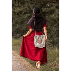Image produit Sac bandoulière médiéval Tora avec broderie beige