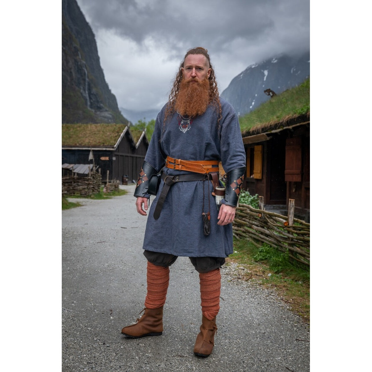 Image produit Tunique viking médiévale Freki bleu-gris
