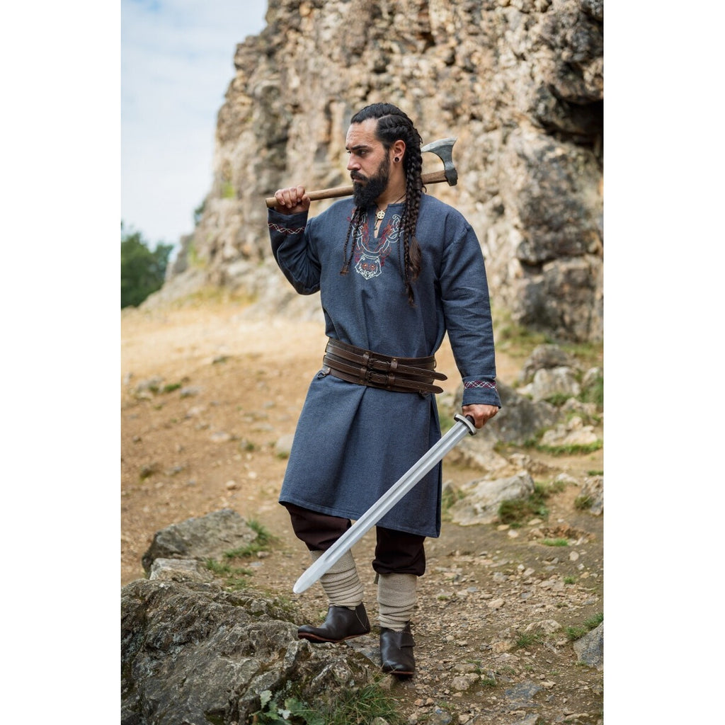 Image produit Tunique viking médiévale Freki bleu-gris